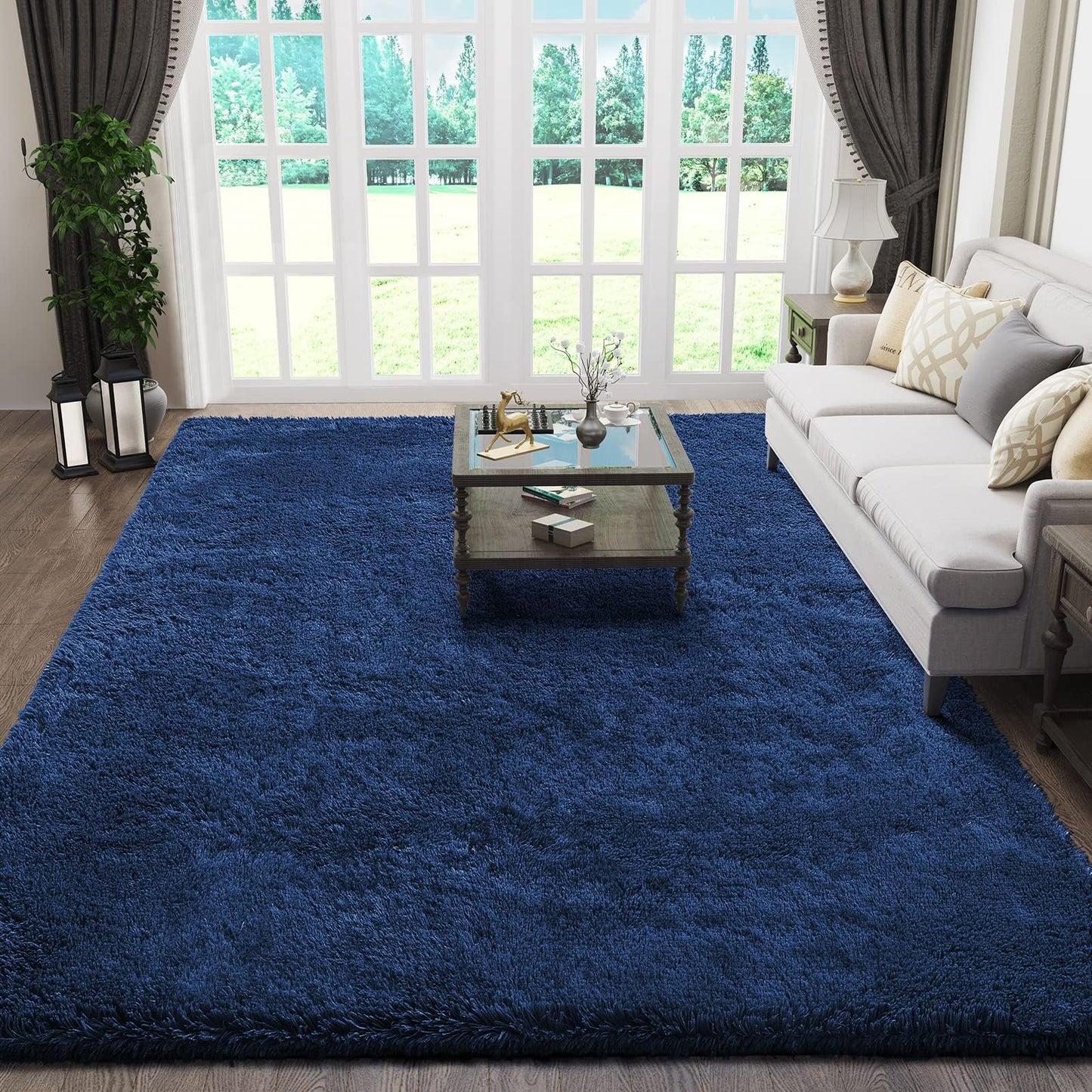 Ophanie Area Rugs for Bedroom Living Room, Grey Fluffy Fuzzy Shag Shaggy Soft Plush Carpet, 4x6 Indoor Floor Gray Rug for Kids Home Dorm Decor Aesthetic