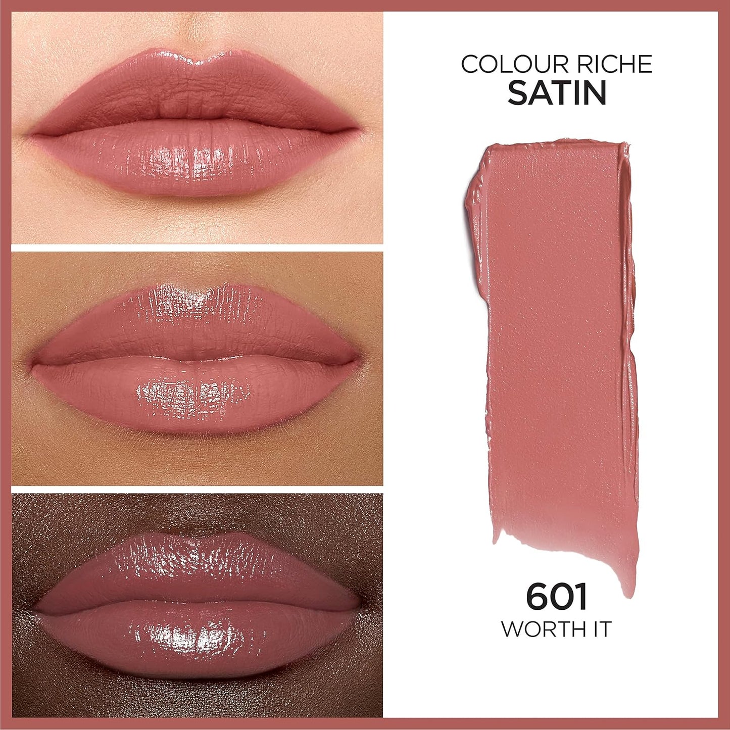 L’Oréal Paris Colour Riche Satin Lipstick for Moisturized Lips,Lip Makeup with Argan Oil and Vitamin E,Worth It,0.13 Oz
