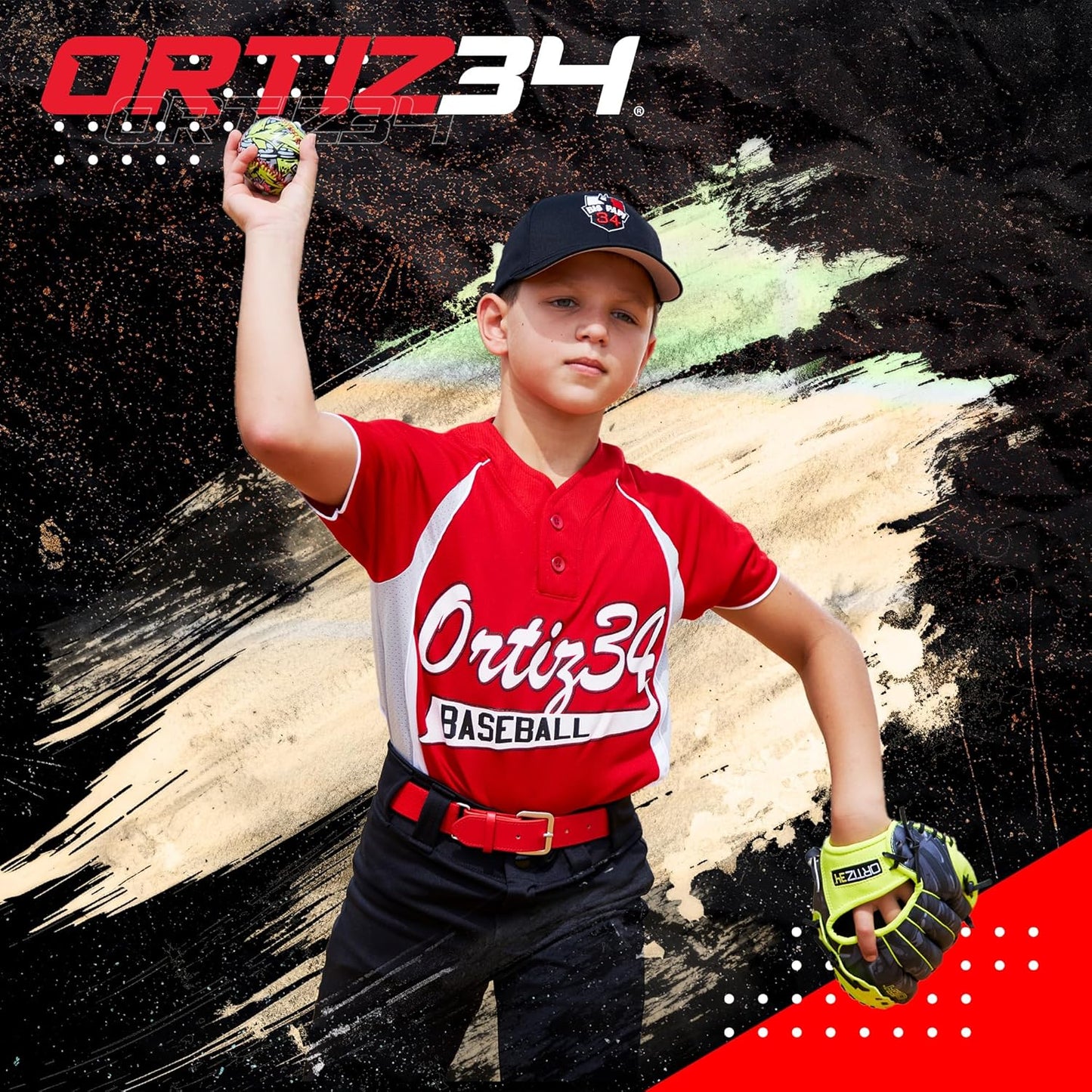 Youth T-Ball Set, 25” Signature Aluminum T-Ball Bat with -10 Drop, Foam Core T-Ball, 9” Lightweight Youth Glove, Vibrant Graffiti Print