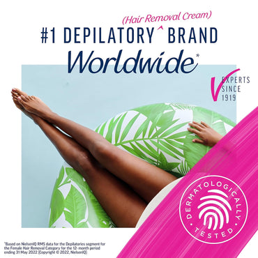 VEET Sensitive Skin Hair Removal Cream For Women, Painless Bikini Hair Removal Gel, Dermatologically Tested Depilatory Cream For Bikini Line, Legs, Arms, Underarms, 13.5 FL OZ Pump Bottle with Tool