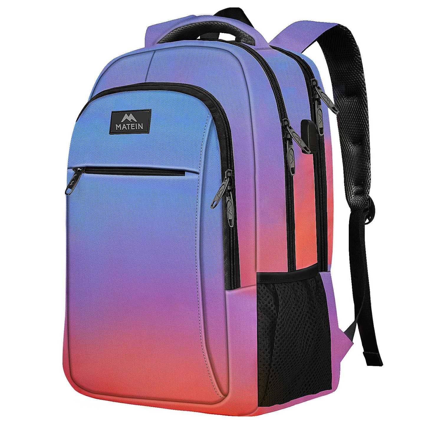 MATEIN Travel Laptop Backpack, Business Anti Theft Slim Sturdy Laptops Backpack with USB Charging Port, Water Resistant College School Computer Bag Gift for Men & Women Fits 15.6 Inch Notebook, Grey
