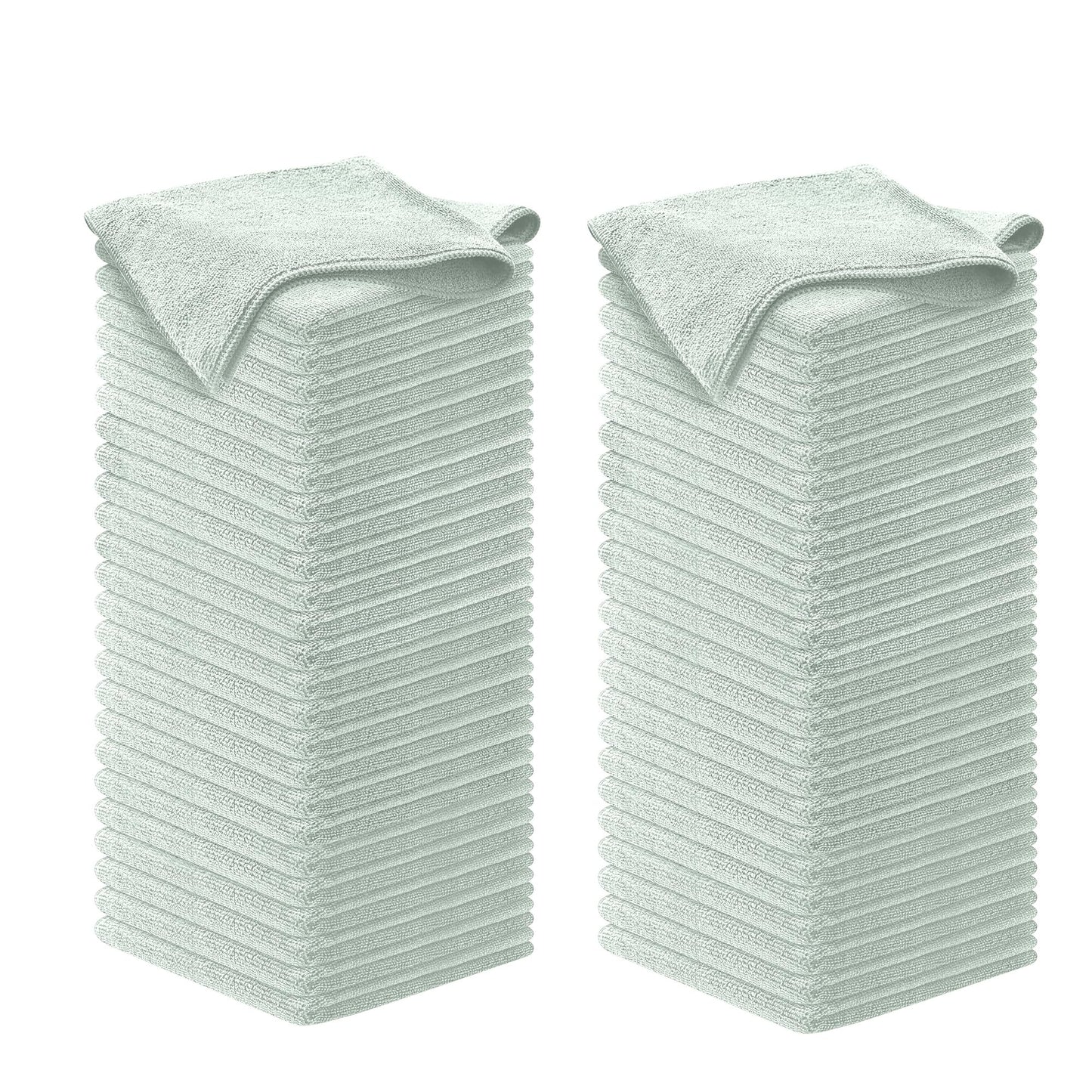 USANOOKS Microfiber Cleaning Cloth Grey - 12 Pcs (12.5"x12.5") - High Performance - 1200 Washes, Ultra Absorbent Microfiber Towel Weave Grime & Liquid for Streak-Free Mirror Shine - Car Washing Cloth