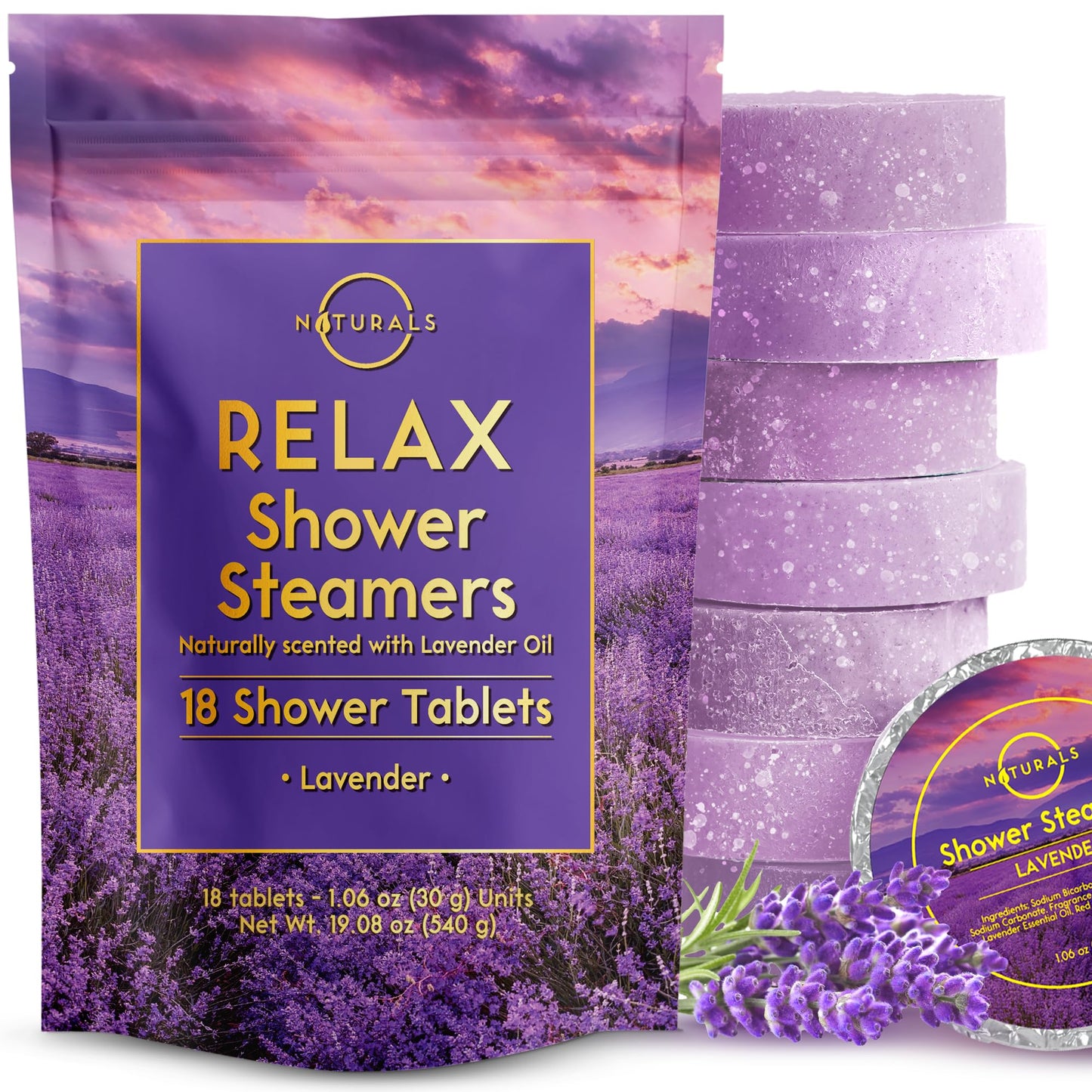 Shower Steamers Aromatherapy - Birthday Gifts for Women and Men - Shower Bombs Aromatherapy, Spa Day Essentials, Relaxation Spa Gifts - Self Care Galentines Gifts (Lavender 8 Count)