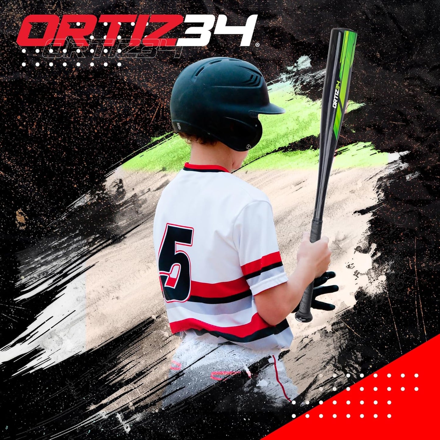 Youth T-Ball Set, 25” Signature Aluminum T-Ball Bat with -10 Drop, Foam Core T-Ball, 9” Lightweight Youth Glove, Vibrant Graffiti Print