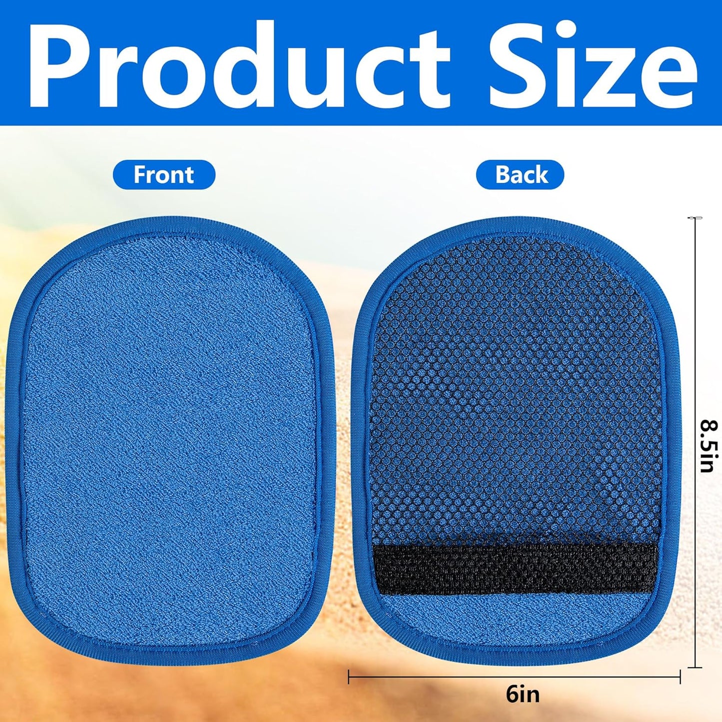 codree 2 Pcs Sand Remover for Beach- Soft Sand Wipe Off Mitts- Beach Sands Remover Cleaner Mitts Bag for Beaches Activities Volleyball Sandboxes