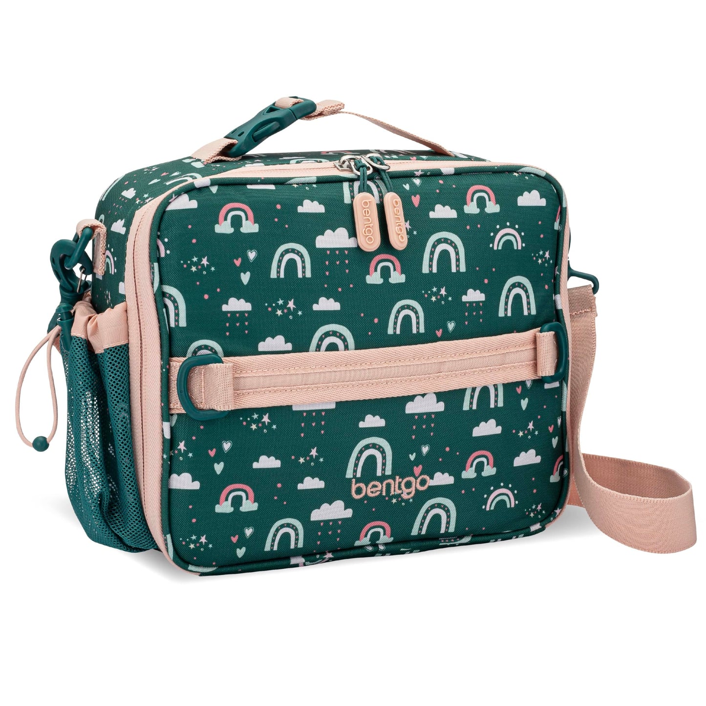 Bentgo Kids Lunch Bag - Double-Insulated, Reusable Lunch Bag for Kids 3+ with Adjustable Strap; Holds Lunch Box/Water Bottle/Snacks; Easy-Clean, Water-Resistant & Pockets (Sports)
