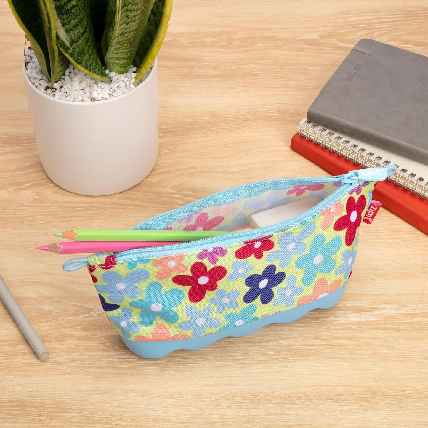 ZIPIT Pencil Case for Girls | Silicone Large Capacity Pencil Pouch | Pencil Bag for School, College and Office