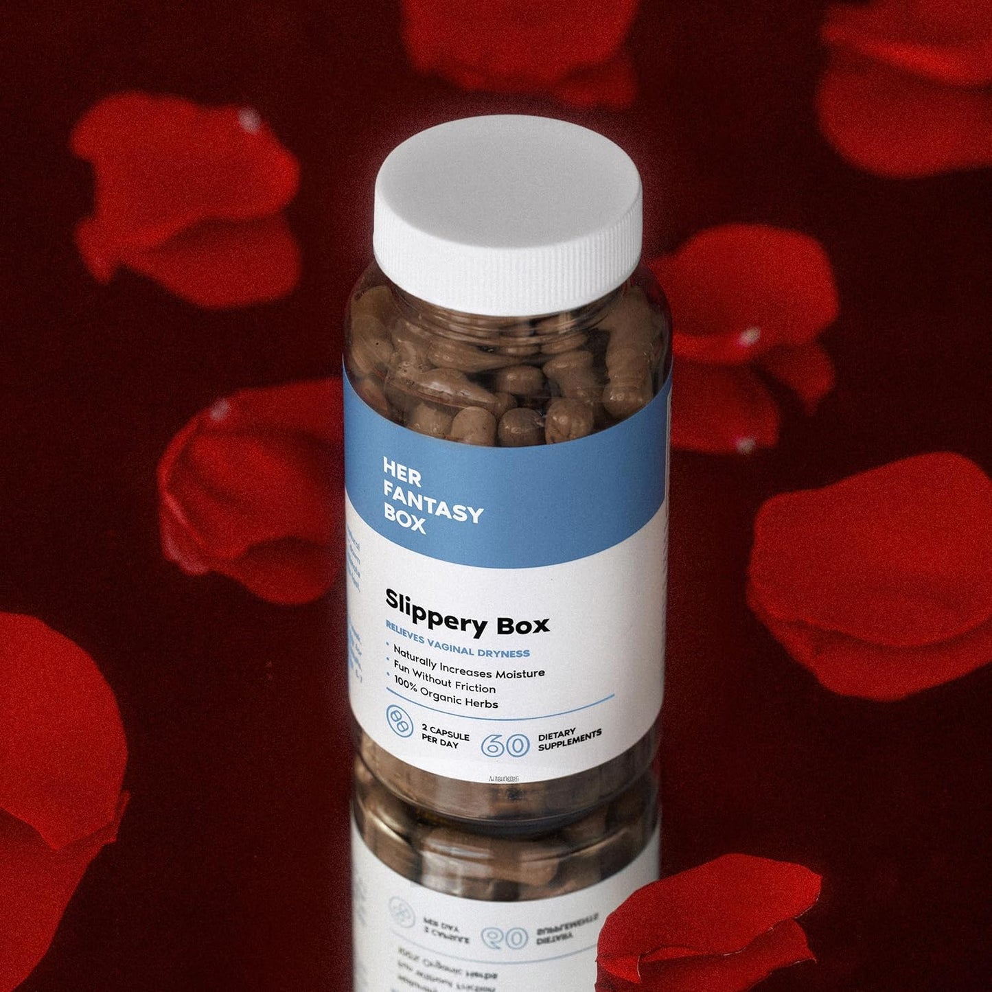 Her Fantasy Box | Slippery Box Feminine Care for Vaginal Health - 60 Fast-Acting Capsules for Women's Wellness, pH Balance, and Intimate Support