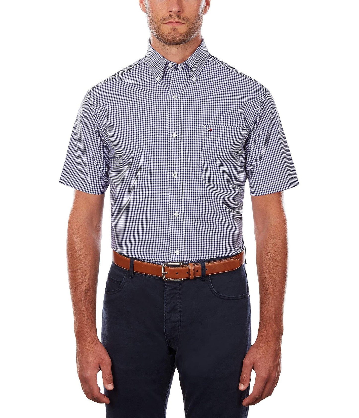 Tommy Hilfiger Men's Short Sleeve Button-Down Shirt - Amazon Exclusive