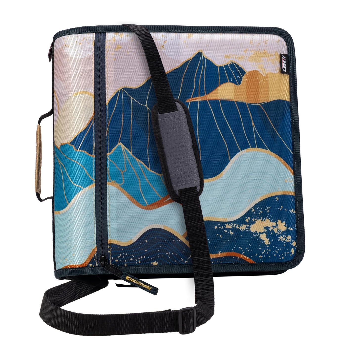 Case-it Mighty Zip Tab School Zipper Binder | 3-Inch O-Rings, 600-Sheet Capacity, 5-Subject Expanding File Folder, Multiple Pockets & Storage Organizer, Shoulder Strap | D-146 Fun Flowers