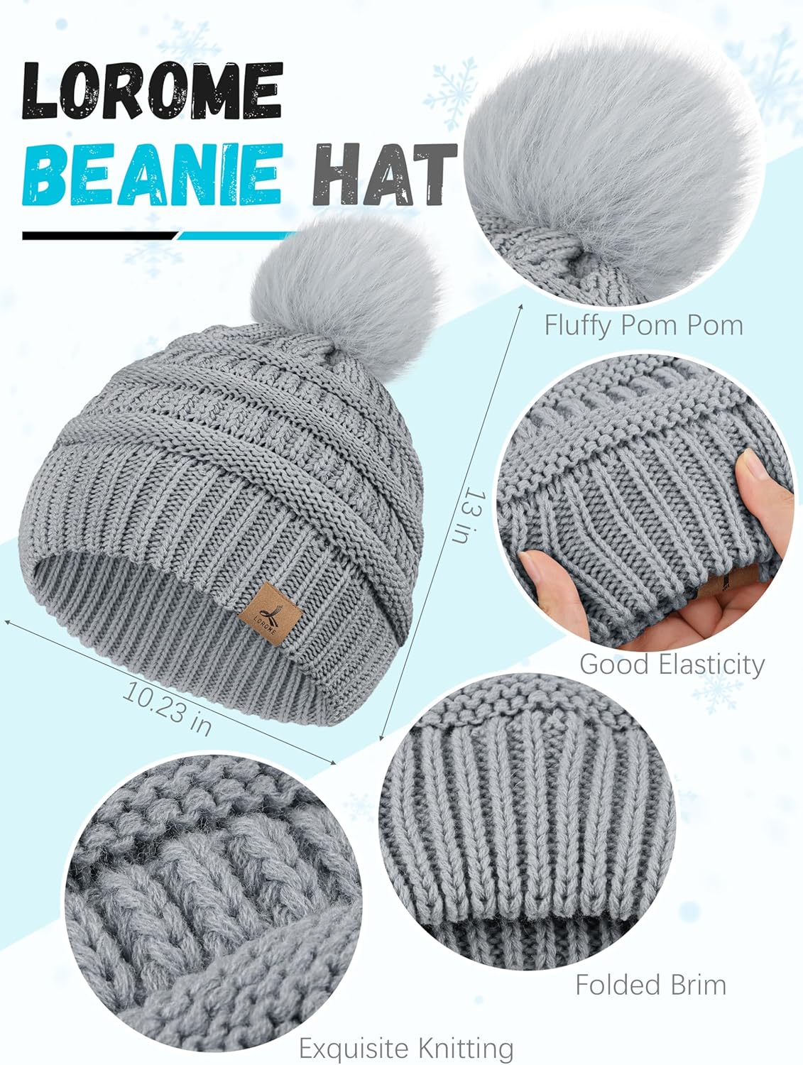 Winter Hat Scarf Gloves and Ear Warmer, Warm Knit Beanie Hat Touch Screen Gloves Set Winter Gifts Neck Scarves for Women