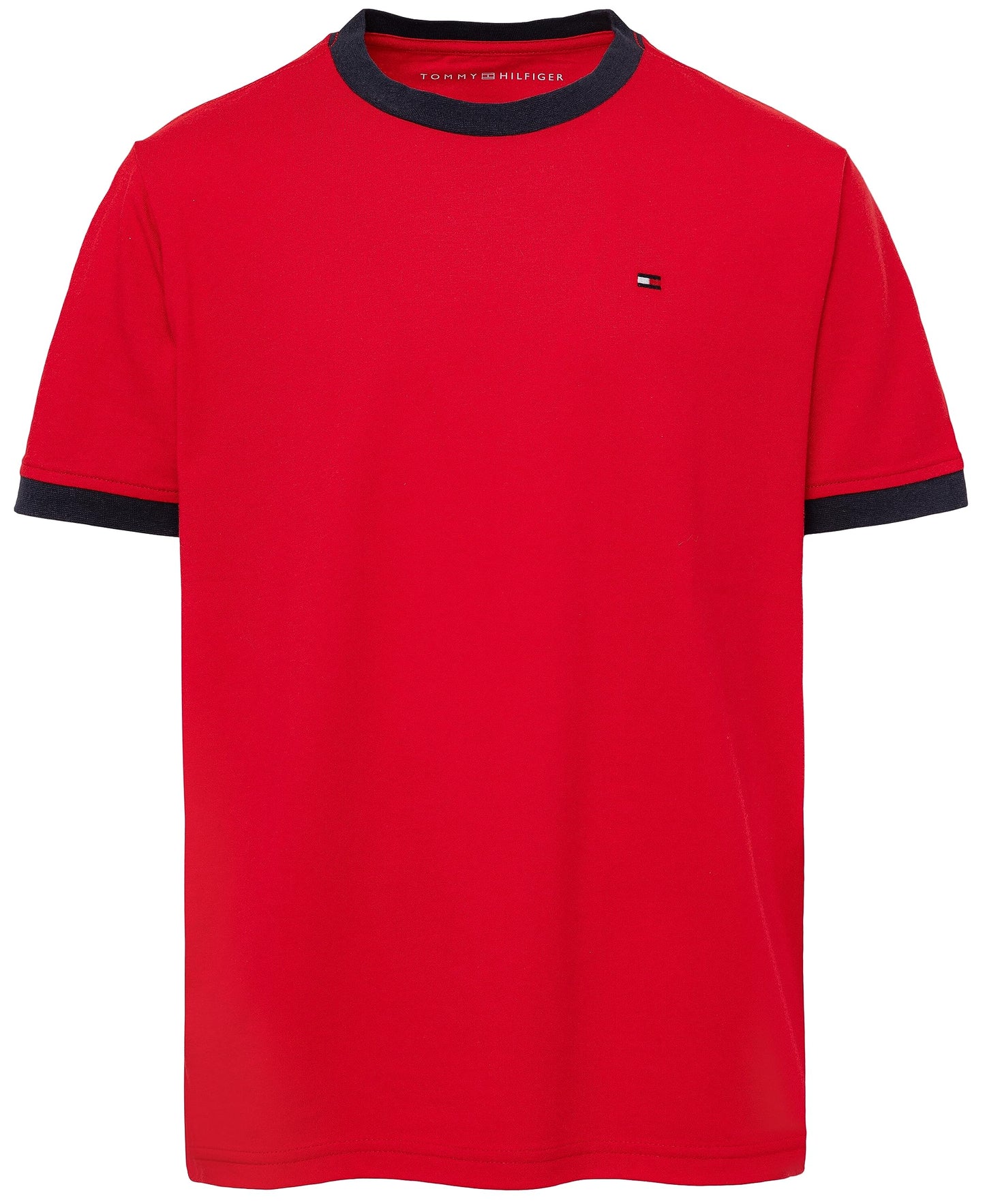 Tommy Hilfiger Boys' Short Sleeve Ken Ringer Crew Neck T-Shirt, Soft, Comfortable, Relaxed Fit