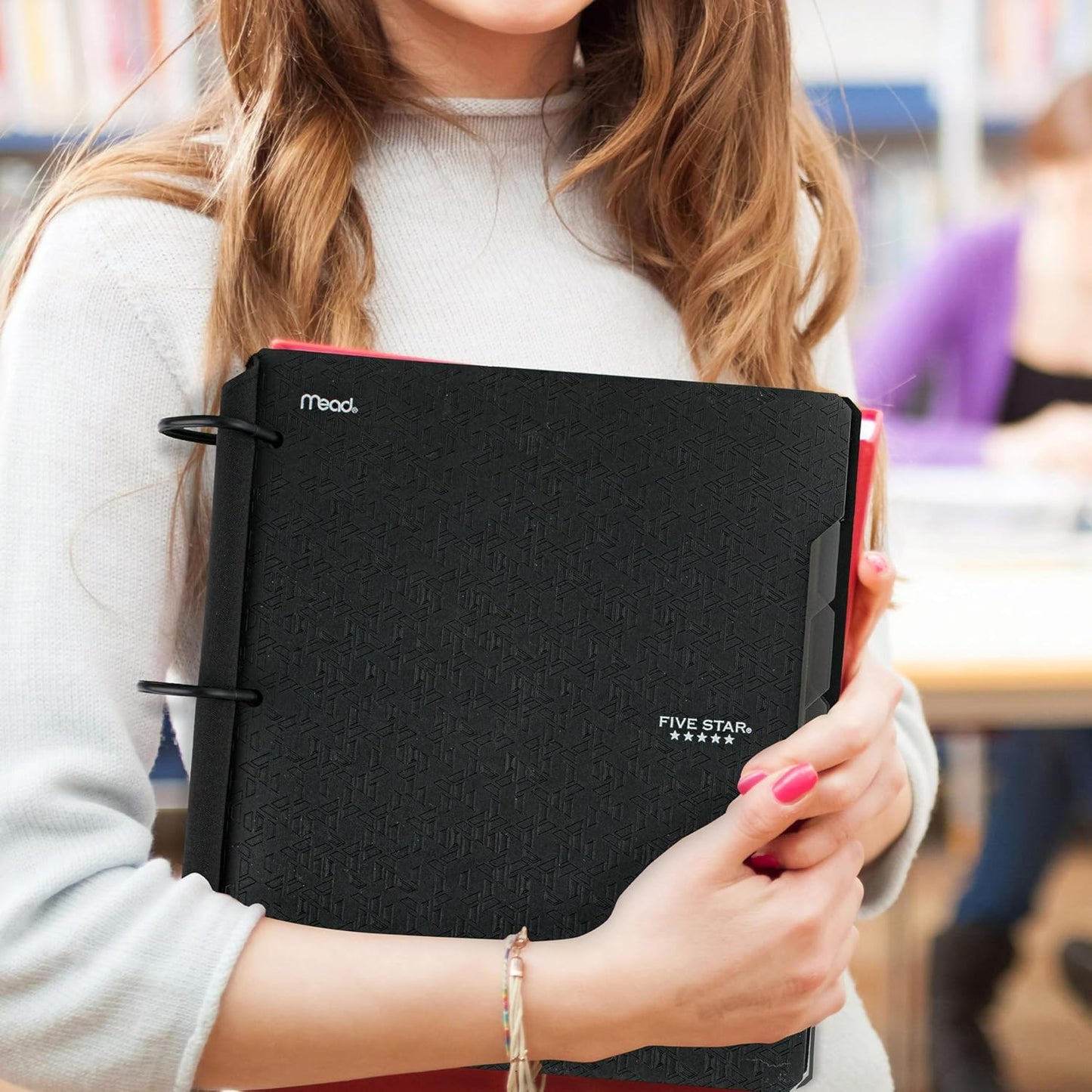 Five Star Flex Refillable Notebook + Study App, College Ruled Paper and 1 Inch TechLock Ring Binder with Pockets, Tabs and Dividers, 200 Sheet Capacity, Black (29328AA2)