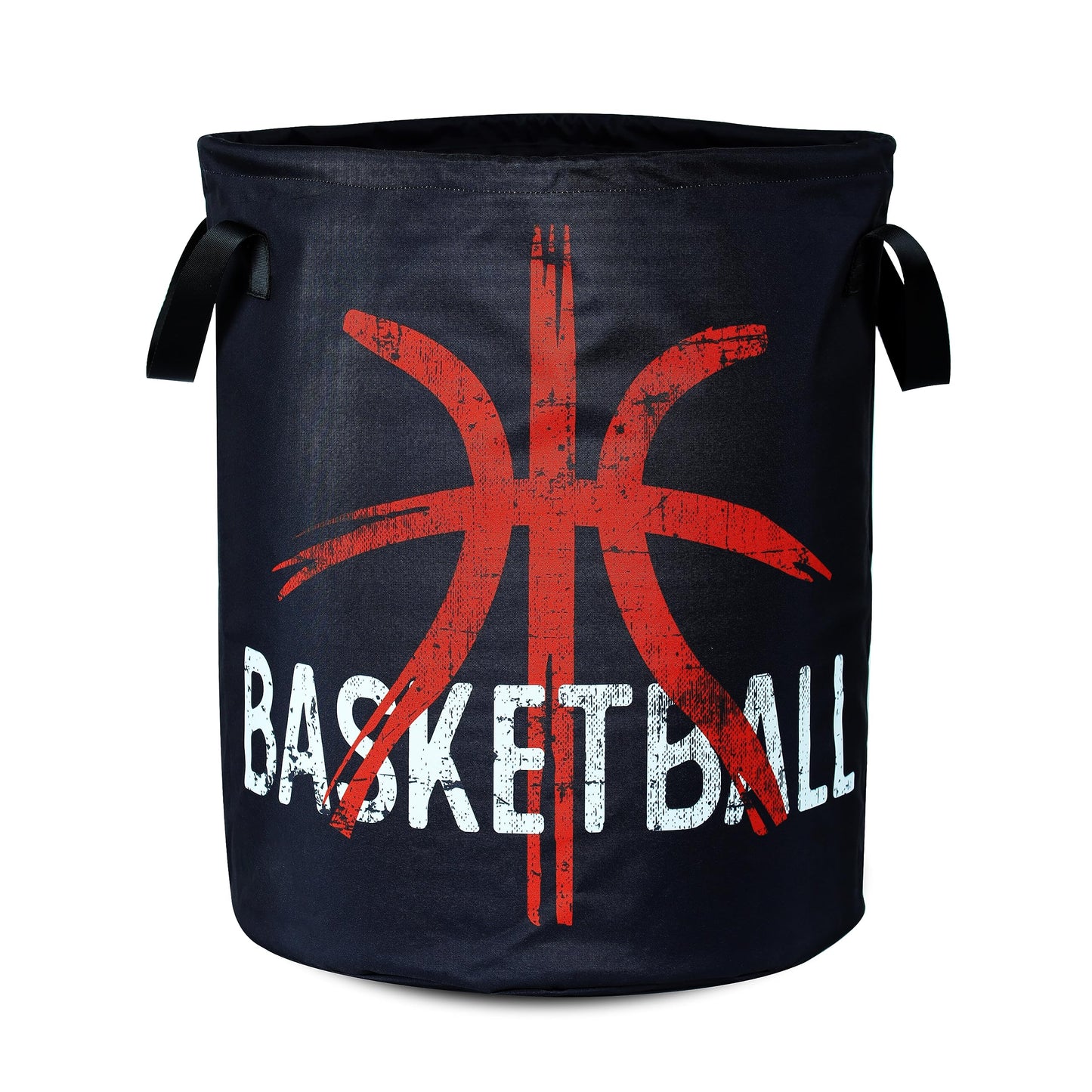 Basketball Texture Laundry Basket Ball Foldable Waterproof Oxford Cloth Funny Tote Bag Laundry Hamper Clothes Storage Bucket Toy Organizer For Bathroom/Laundry Storage/Bedroom 17.7x13.7 Inch