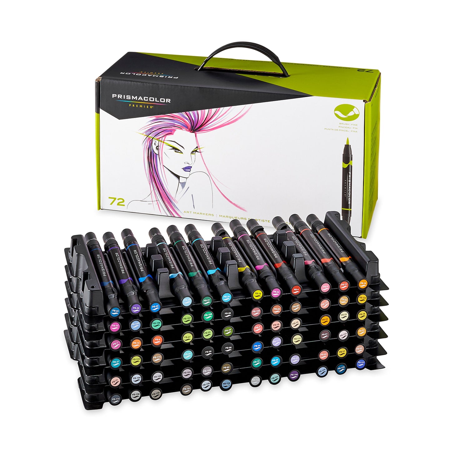 Prismacolor Premier Double-Ended Art Markers, Fine And Brush Tip, Adult Coloring, 12 Pack