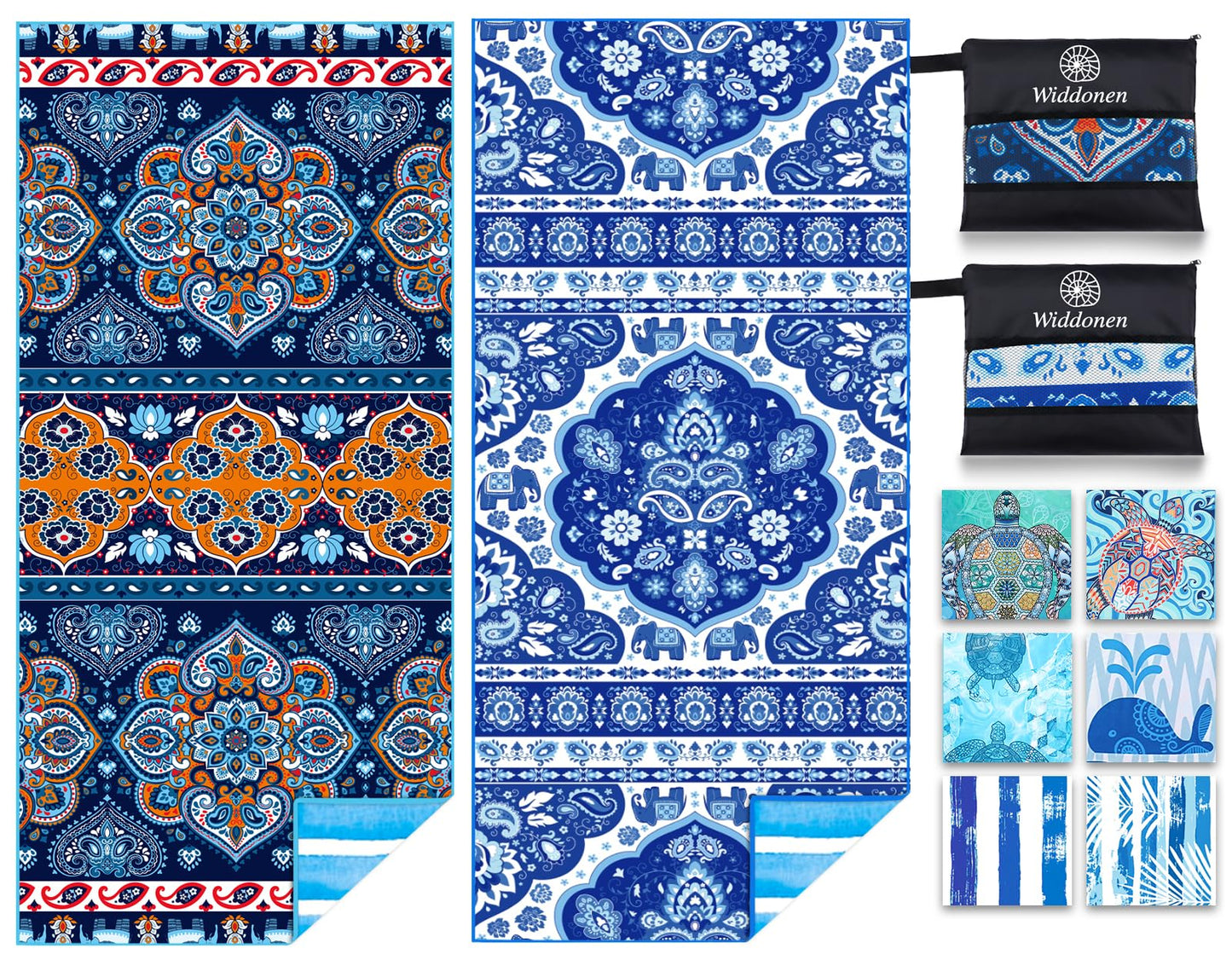 Microfiber Lightweight Beach Towel Sand Free Quick Dry Absorbent Thin Compact Towels for Swimming Pool Camping Beach Accessories Large Easy Pack Travel Things for Vacation Essentials Gift Adult