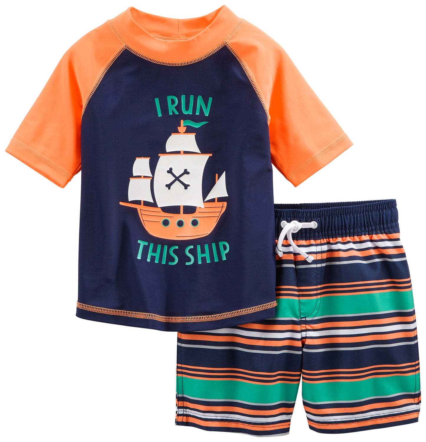 Simple Joys by Carter's Toddlers and Baby Boys' Swimsuit Trunk and Rashguard Set