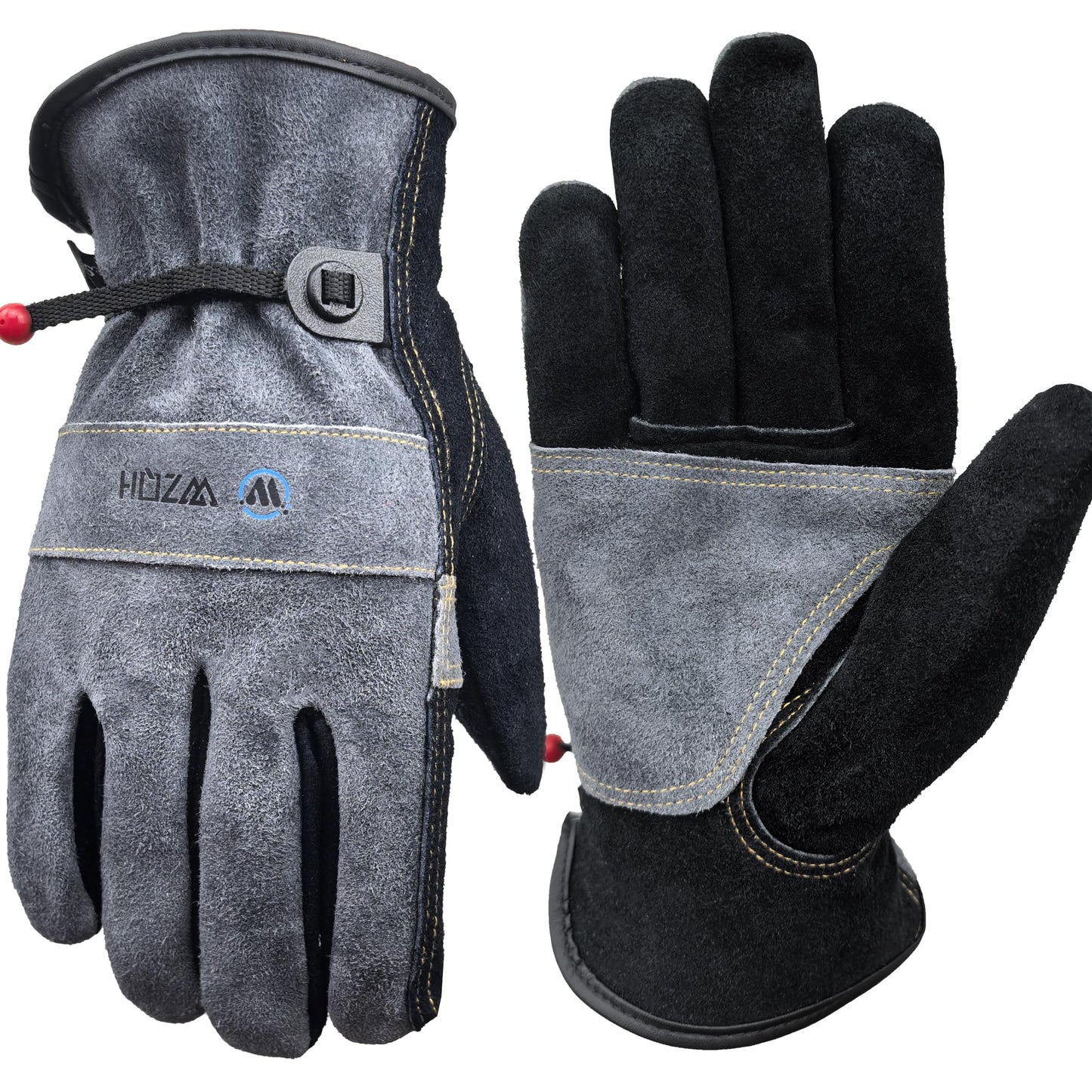 Leather Work Gloves for Men or Women. Large Glove for Gardening, Tig/Mig Welding, Construction, Chainsaw, Farm, Ranch, etc. Cowhide, Cotton Lined, Utility, Firm Grip, Durable. Coffee-grey L