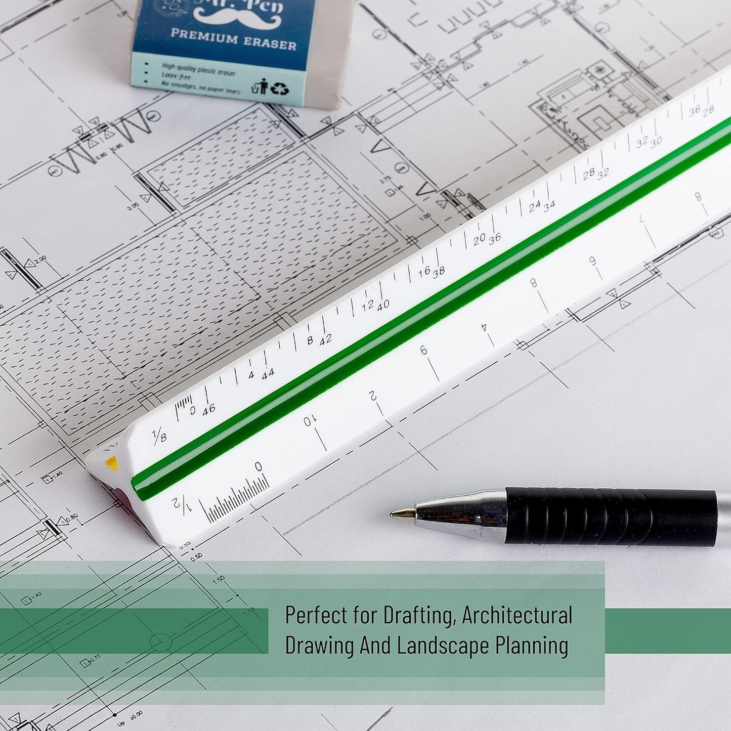 Mr. Pen Architectural Scale Ruler, 12" Plastic Architect Scale, Back to School Supplies