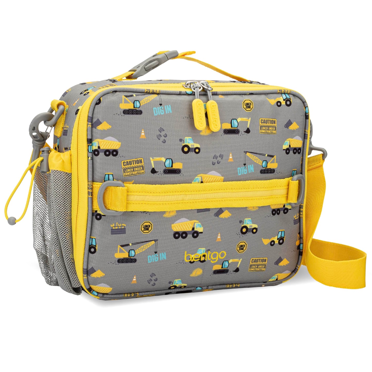 Bentgo Kids Lunch Bag - Double-Insulated, Reusable Lunch Bag for Kids 3+ with Adjustable Strap; Holds Lunch Box/Water Bottle/Snacks; Easy-Clean, Water-Resistant & Pockets (Sports)