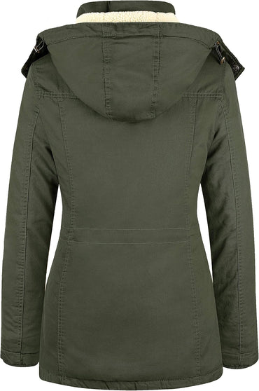 WenVen Women's Winter Warm Sherpa Lined Jacket Heavy Parka Coat with Hood