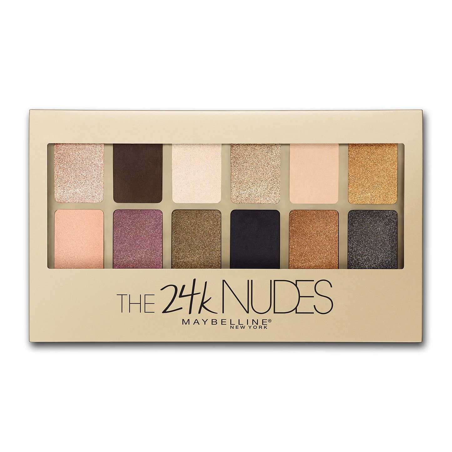Maybelline The Blushed Nudes Eyeshadow Palette Makeup, 12 Pigmented Matte & Shimmer Shades, Blendable Powder, 1 Count