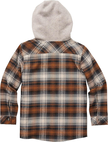 Carhartt Boys' Long-Sleeve ButtonFront Hooded Flannel Shirt