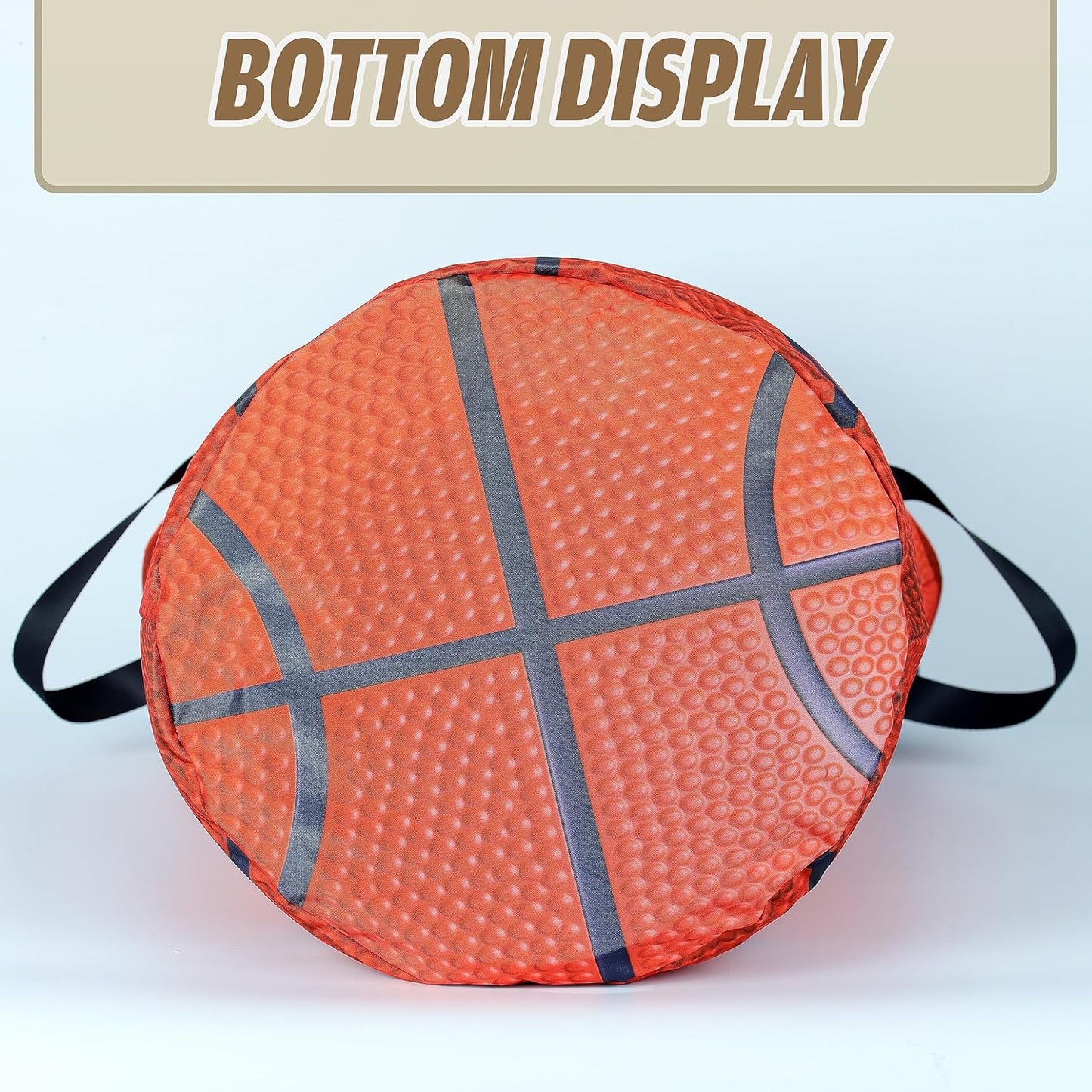 Basketball Texture Laundry Basket Ball Foldable Waterproof Oxford Cloth Funny Tote Bag Laundry Hamper Clothes Storage Bucket Toy Organizer For Bathroom/Laundry Storage/Bedroom 17.7x13.7 Inch