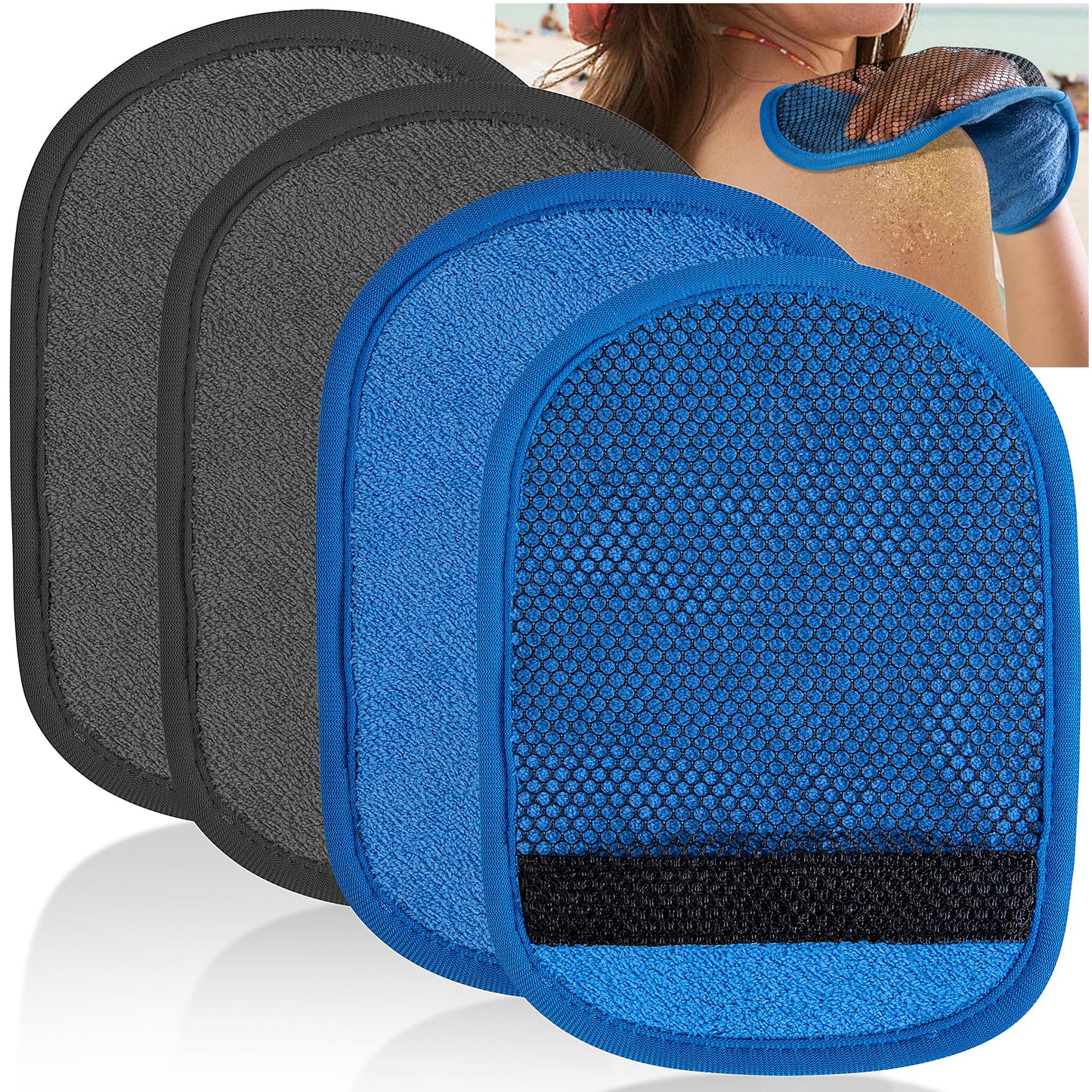 codree 2 Pcs Sand Remover for Beach- Soft Sand Wipe Off Mitts- Beach Sands Remover Cleaner Mitts Bag for Beaches Activities Volleyball Sandboxes
