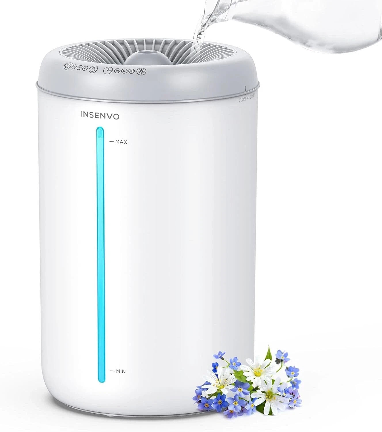 INSENVO Humidifiers for Bedroom Large Room, 4.5L Air Humidifier 3 Mist Levels