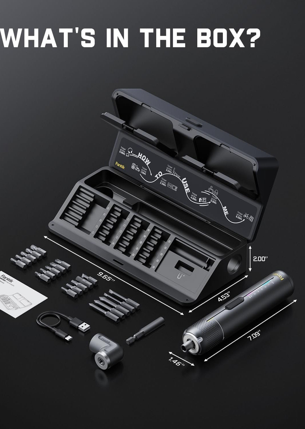 S2 Pro 3.7V Electric Screwdriver, Cordless Screwdriver Set, 7 Torque Settings...