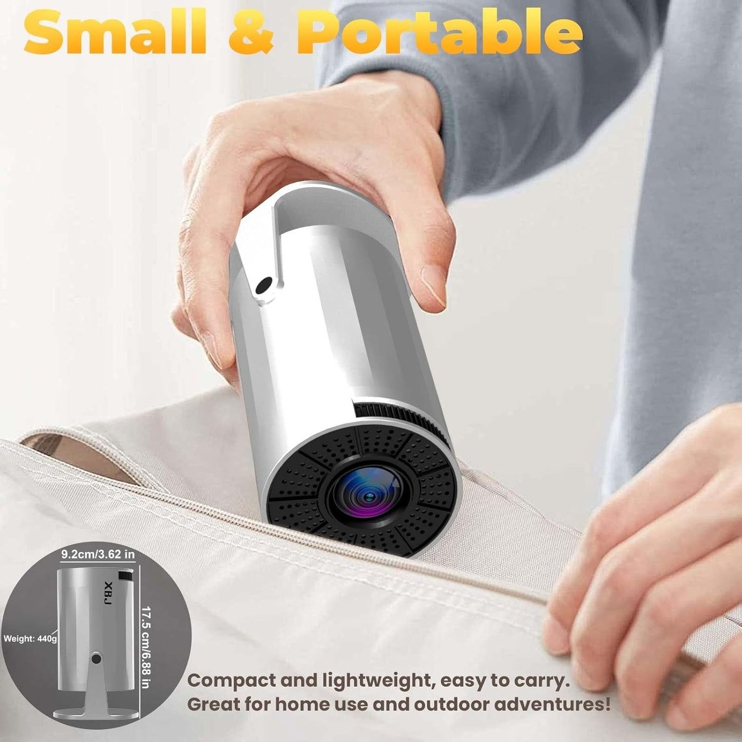 XBJ 1080P Mini Projector, Diamond Portable Movie Projector 4K 1080P