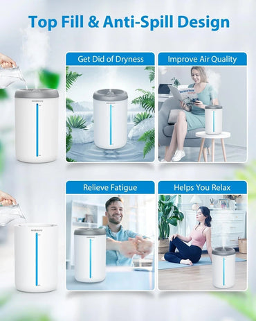 INSENVO Humidifiers for Bedroom Large Room, 4.5L Air Humidifier 3 Mist Levels