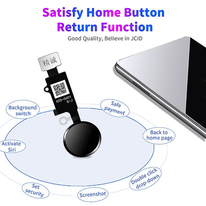 JC 6 Gen Universal Restore Home Button for iPhone SE (2022)/ SE (2020)/ 8 Plus/ 8/ 7 Plus/ 7 - Black