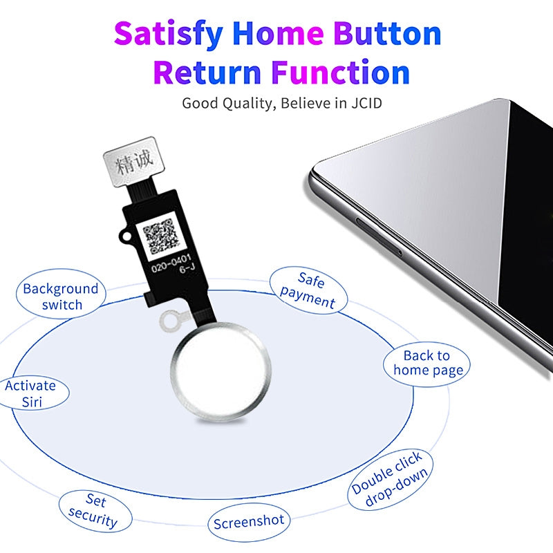 JC 6 Gen Universal Restore Home Button for iPhone SE (2022)/ SE (2020)/ 8 Plus/ 8/ 7 Plus/ 7 - Silver