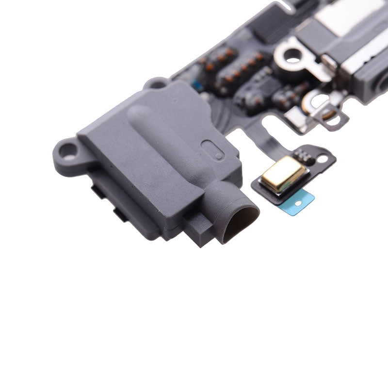 New Charging Port with Flex Cable, Headphone Jack and Microphone for iPhone 6S (High Quality) - Dark Gray