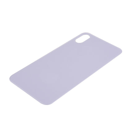 Back Glass Cover with Adhesive for iPhone XS - White(No Logo/ Big Hole)