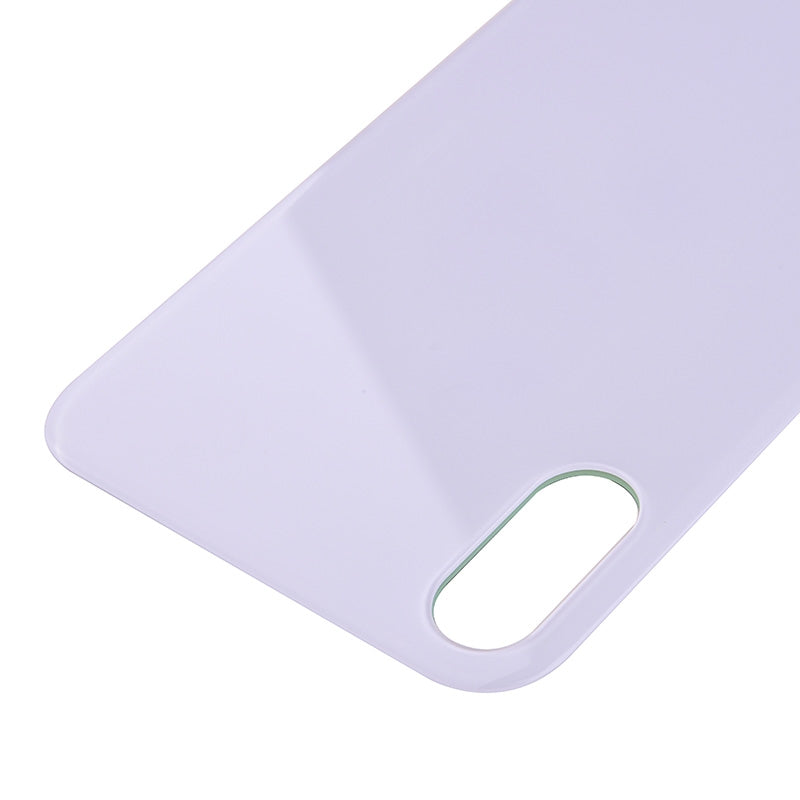 Back Glass Cover with Adhesive for iPhone XS - White(No Logo/ Big Hole)