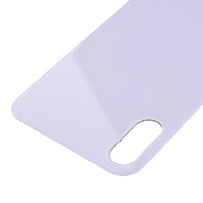 Back Glass Cover with Adhesive for iPhone XS - White(No Logo/ Big Hole)