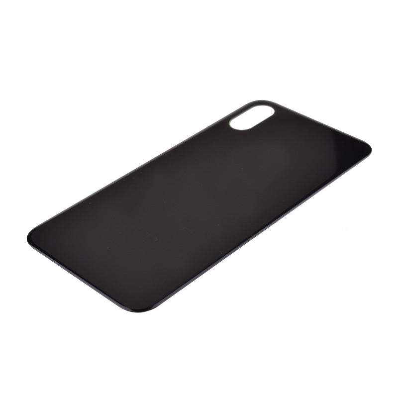 Back Glass Cover with Adhesive for iPhone XS - Black(No Logo/ Big Hole)