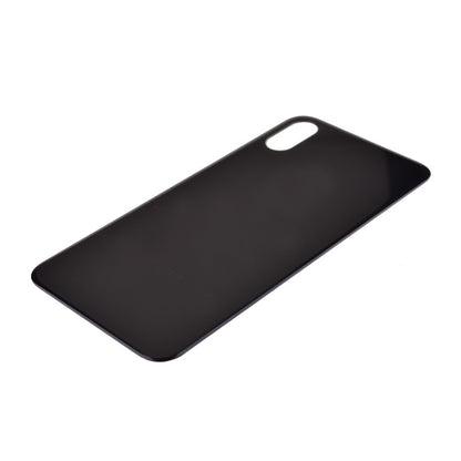 Back Glass Cover with Adhesive for iPhone XS - Black(No Logo/ Big Hole)