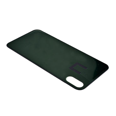 Back Glass Cover with Adhesive for iPhone XS - Black(No Logo/ Big Hole)