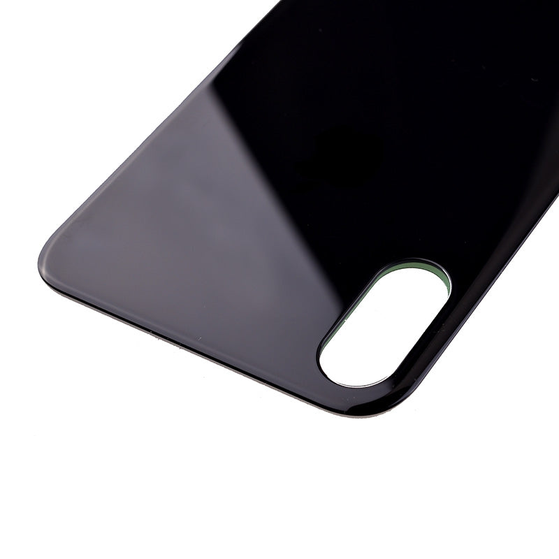 Back Glass Cover with Adhesive for iPhone XS - Black(No Logo/ Big Hole)