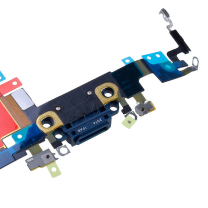 Charging Port with Flex Cable and Mic for iPhone SE (2022)(High Quality) - Black