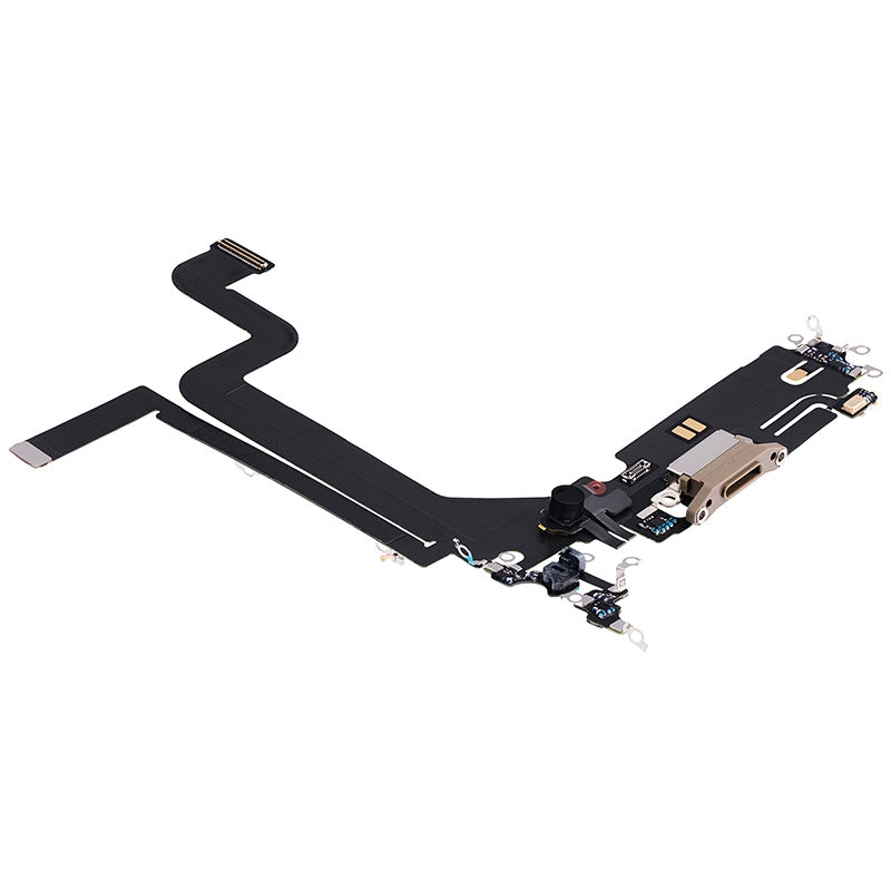 Charging Port with Flex Cable for iPhone 14 Pro Max (High Quality) - Gold
