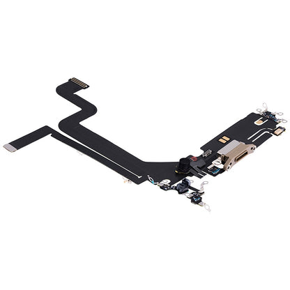 Charging Port with Flex Cable for iPhone 14 Pro Max (High Quality) - Gold