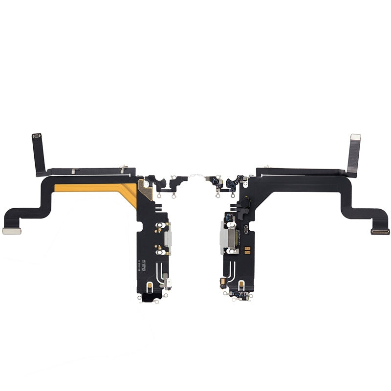 Charging Port with Flex Cable for iPhone 14 Pro Max (High Quality) - Silver