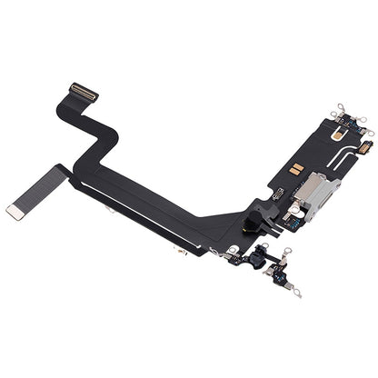 Charging Port with Flex Cable for iPhone 14 Pro Max (High Quality) - Silver