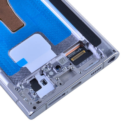 OLED Screen Digitizer with Frame Replacement for Samsung Galaxy S22 Ultra 5G S908 (for America Version) (Aftermarket) - White