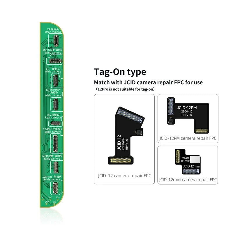 JC V1SE/ V1S Pro Wide Angle Camera Repair Adaptor for iPhone XR to 12 Pro Max